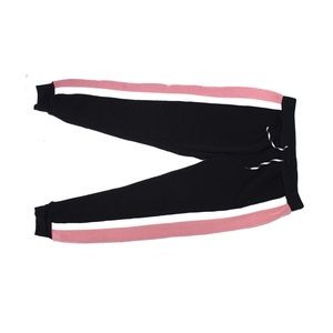 Pink White Striped Jogger Pants